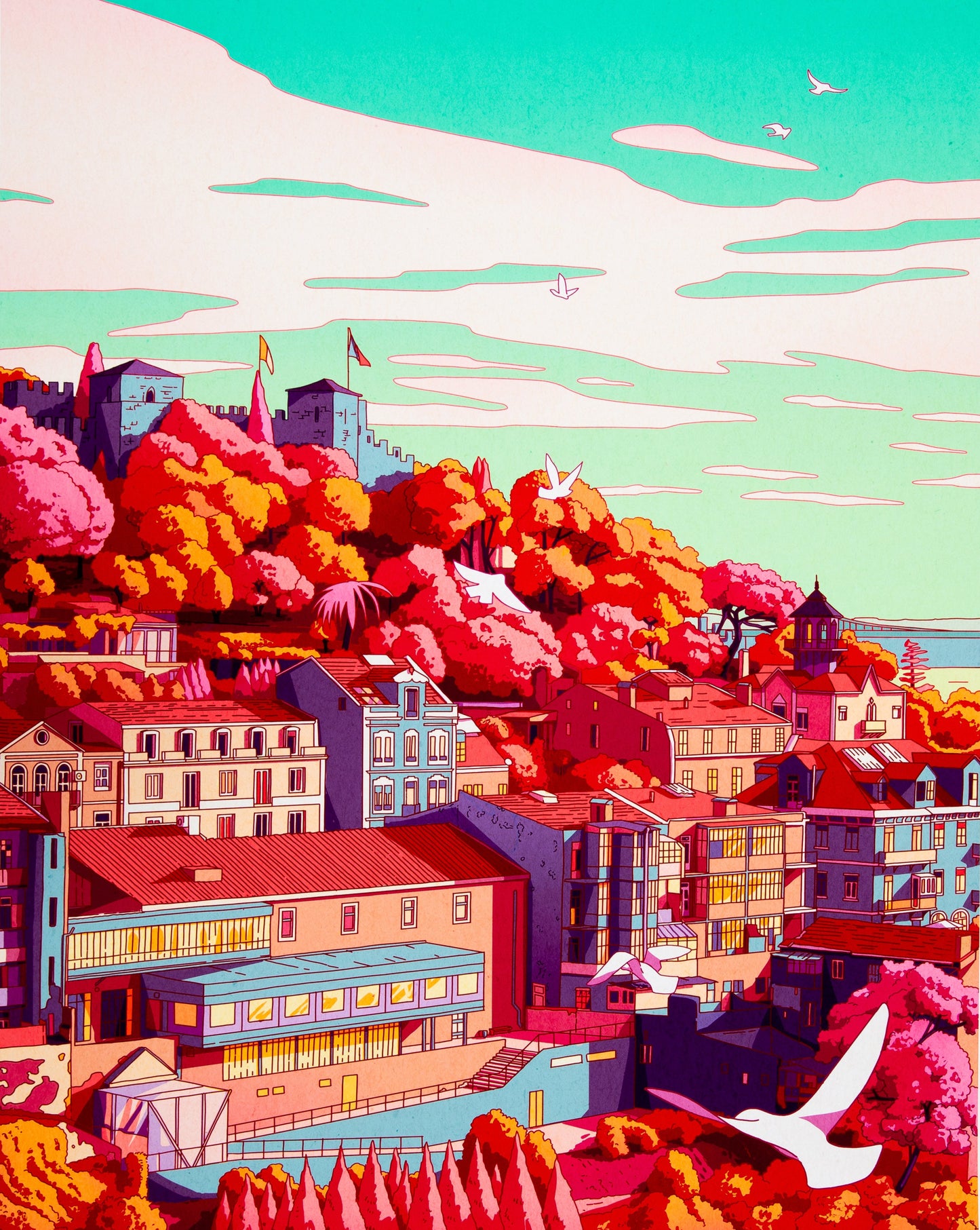 Camila NOGUEIRA : Vue de Lisbonne - Giclée originale signée