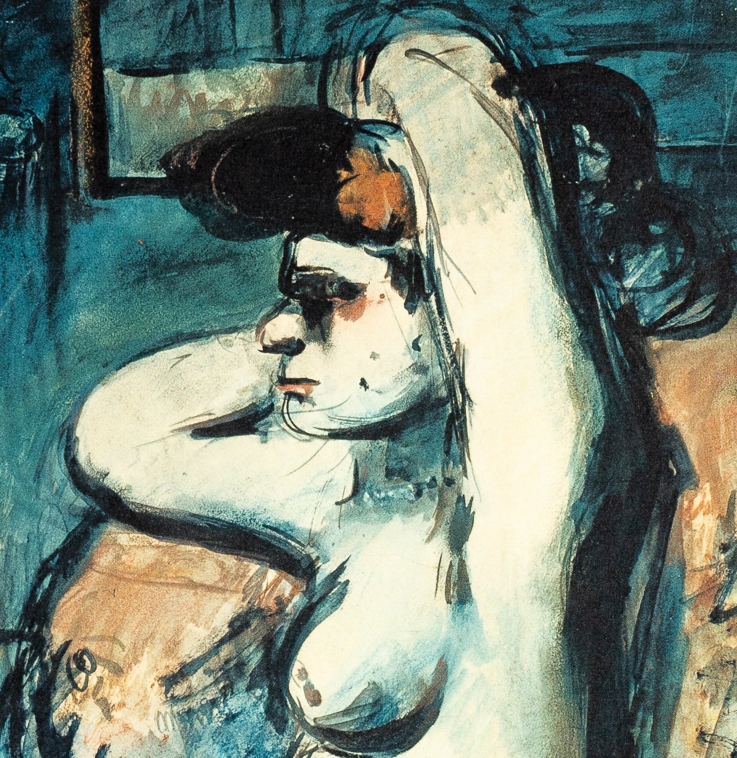 Georges ROUAULT: Young naked woman in the mirror - Lithograph