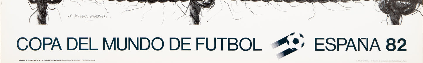 Gérard TITUS-CARMEL: Expo 82 - Copa del Mundo de futbol - Cartel litografía original firmado
