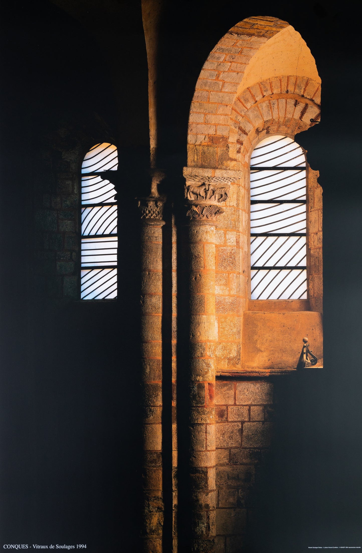 Pierre SOULAGES : Abbaye de Conques - Affiche originale en couleurs