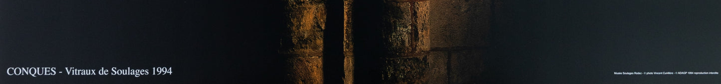 Pierre SOULAGES : Abbaye de Conques - Affiche originale en couleurs