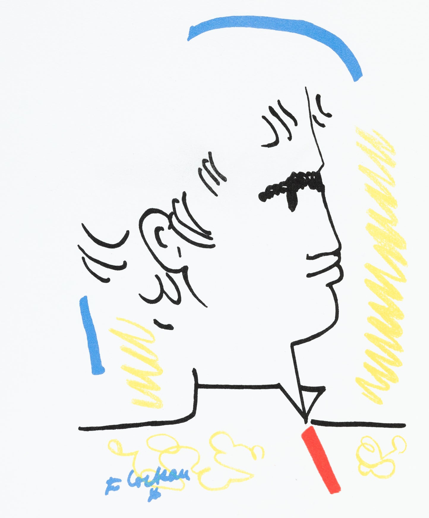 Jean COCTEAU : Toréador de profil - Lithographie signée