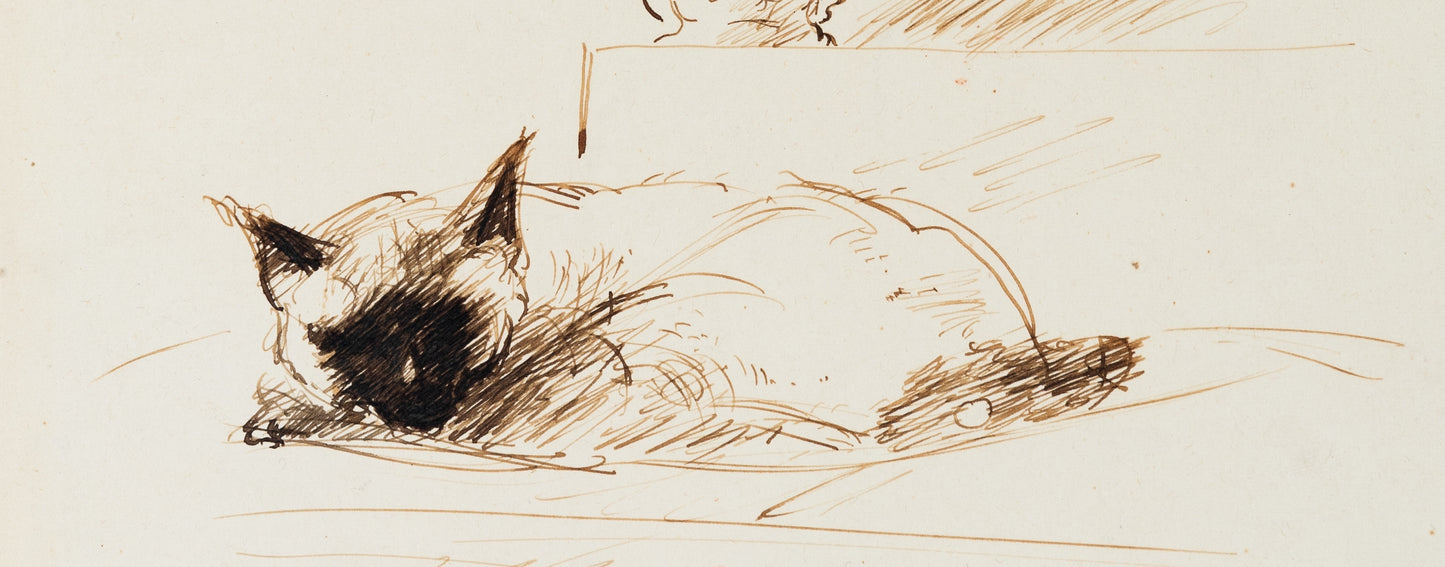 André DIGNIMONT : La chatte - Dessin original signé