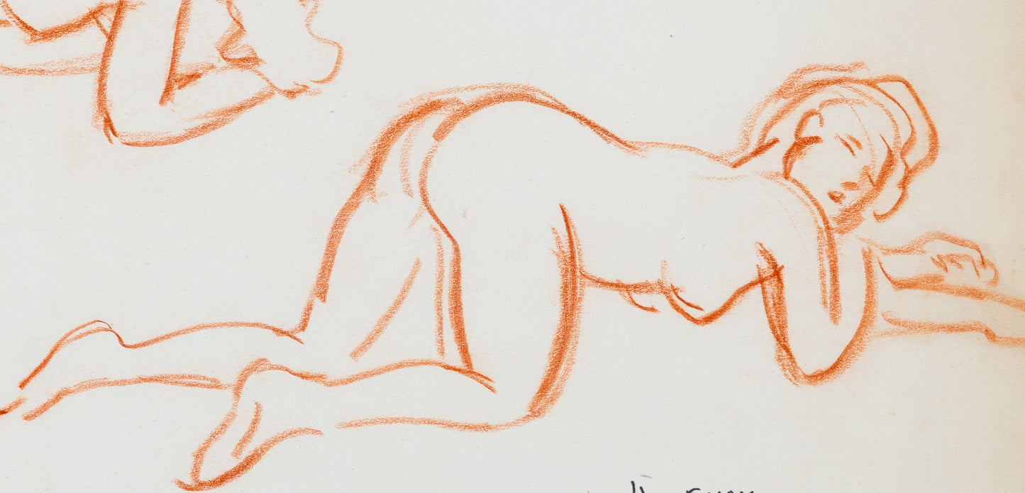 Jacques NAM : Etude de nu féminin - Dessin original signé