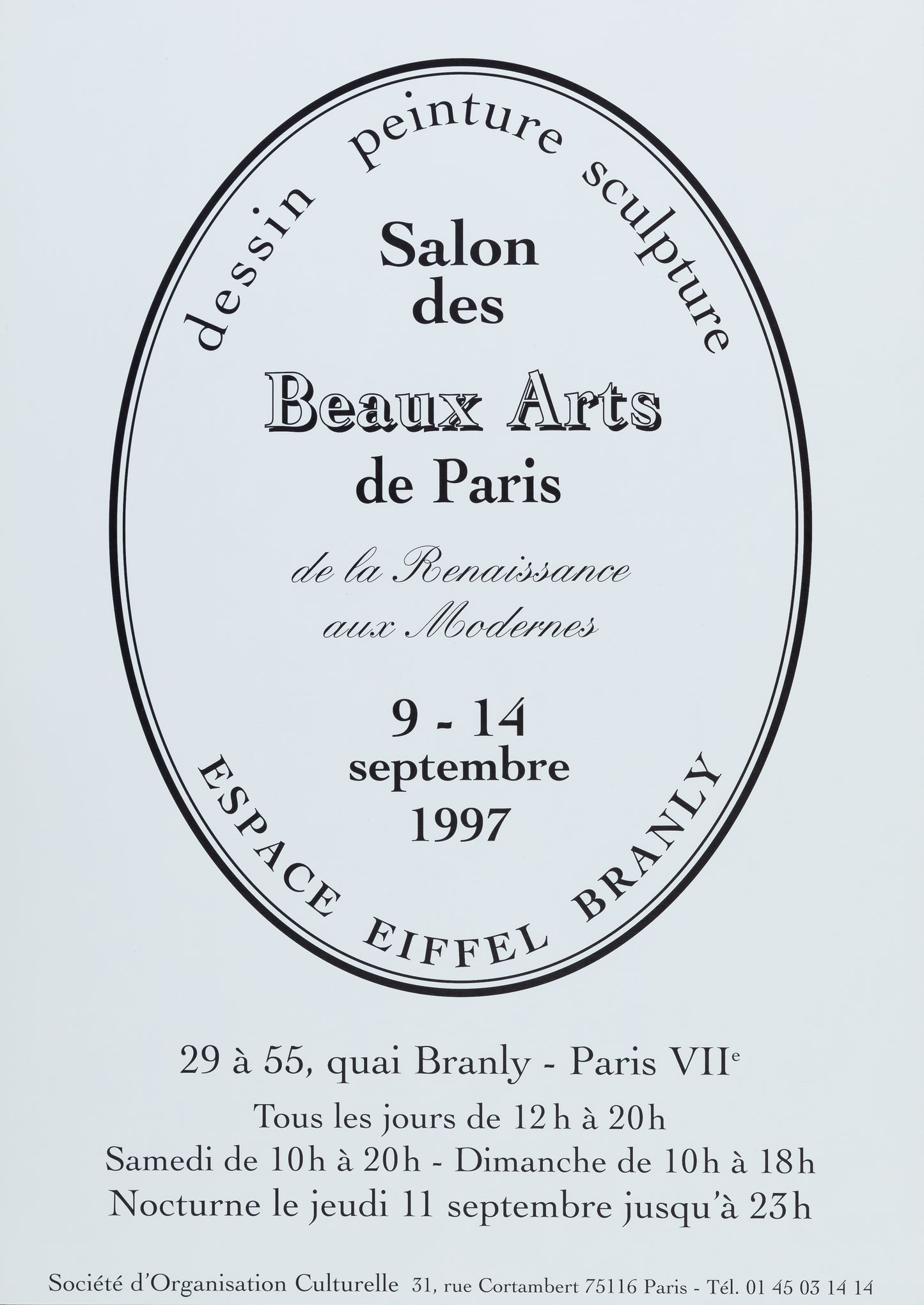 Affiche originale du Salon des Beaux Arts de Paris de 1997