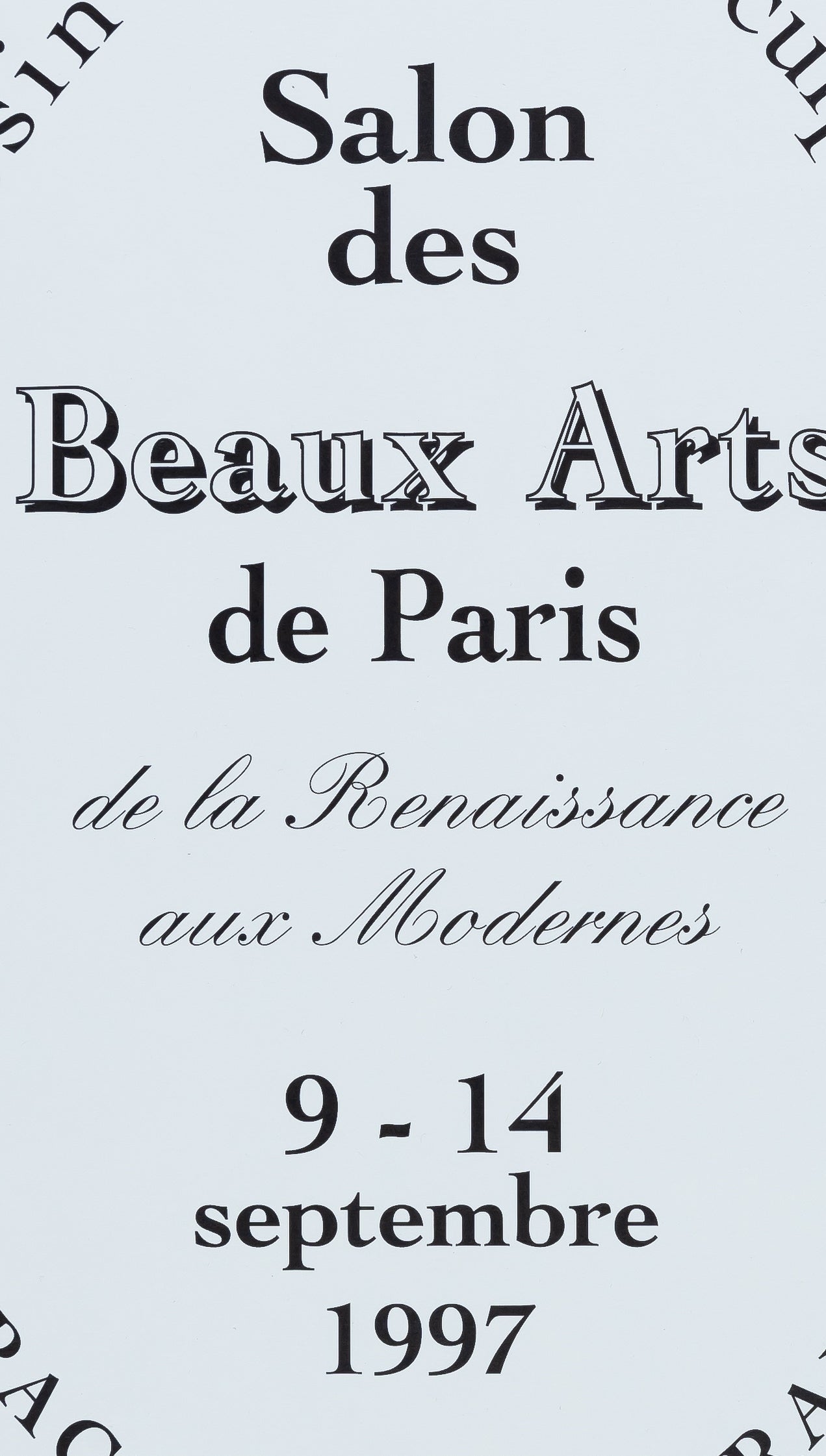 Affiche originale du Salon des Beaux Arts de Paris de 1997