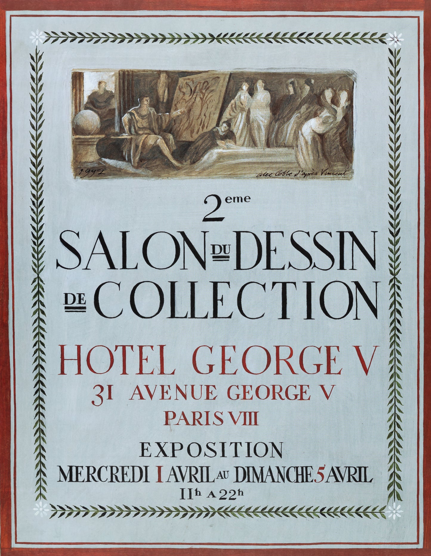 Alex COBBE : Affiche originale Salon du Dessin de 1992