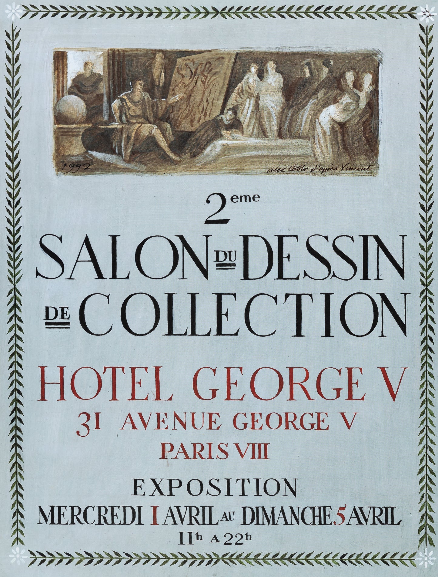 Alex COBBE : Affiche originale Salon du Dessin de 1992