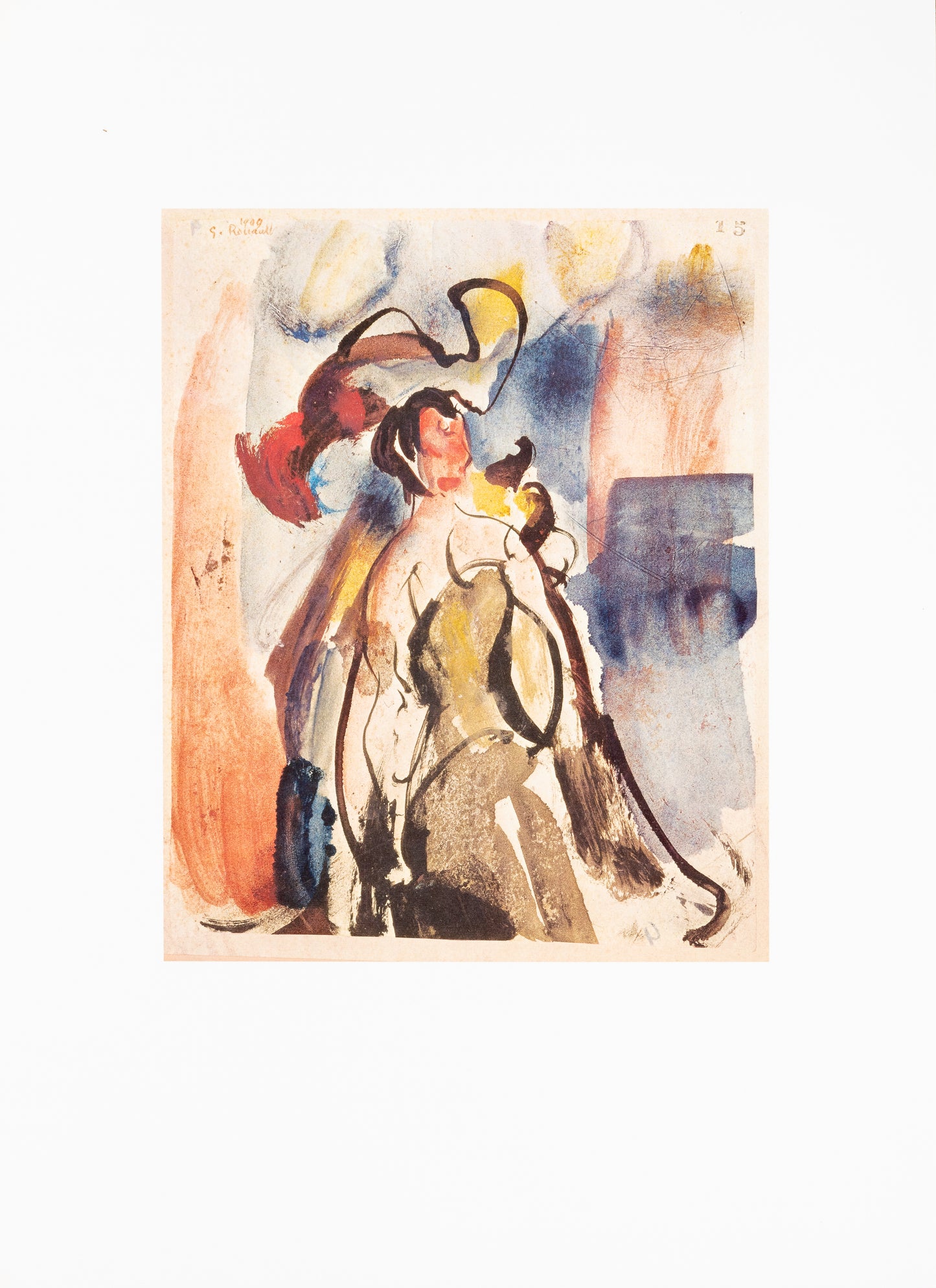 Georges ROUAULT : La Femme au chapeau à plumes - Lithographie signée