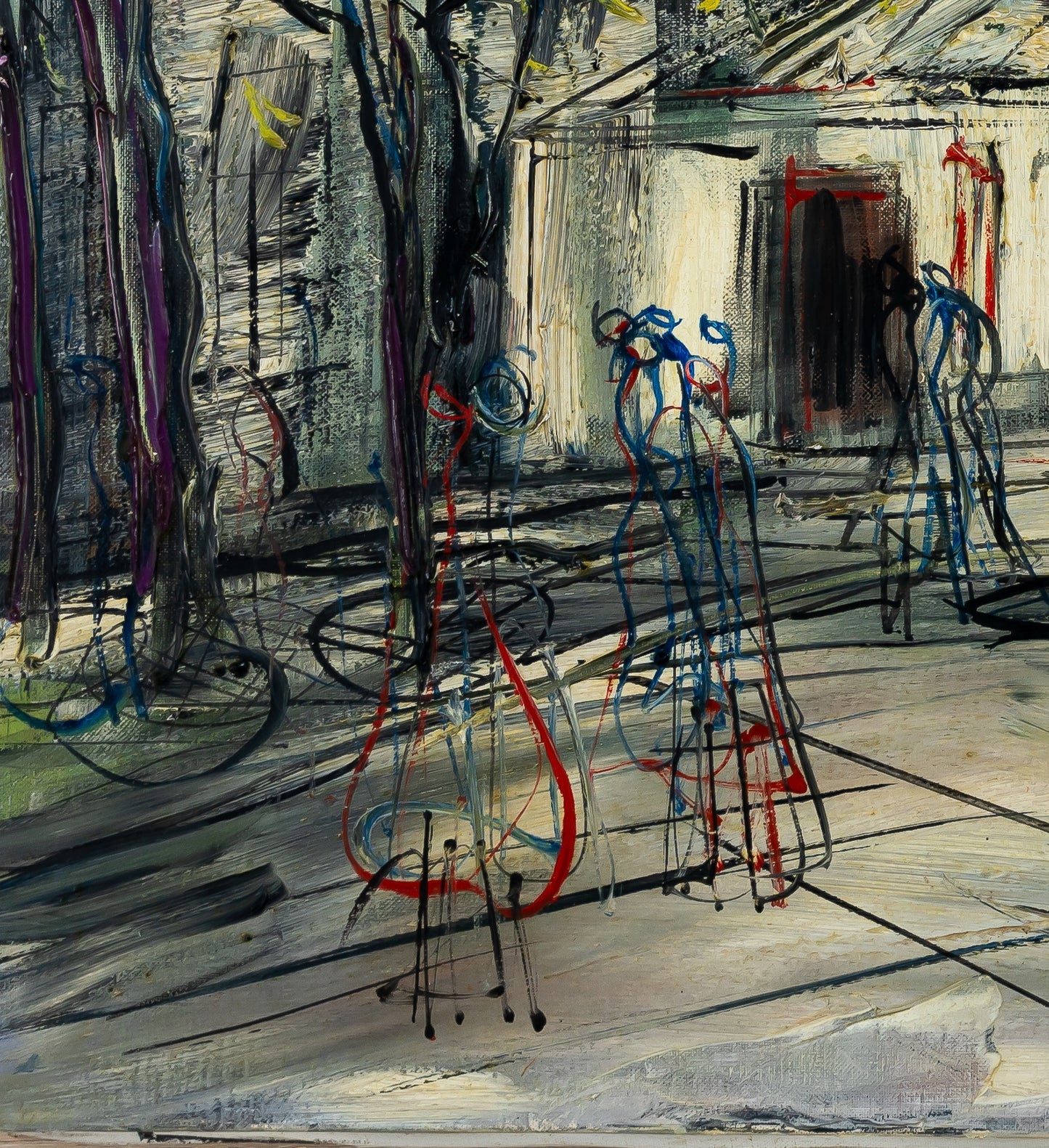 Michel Marie POULAIN : Rue de Montmartre - Huile sur toile signée