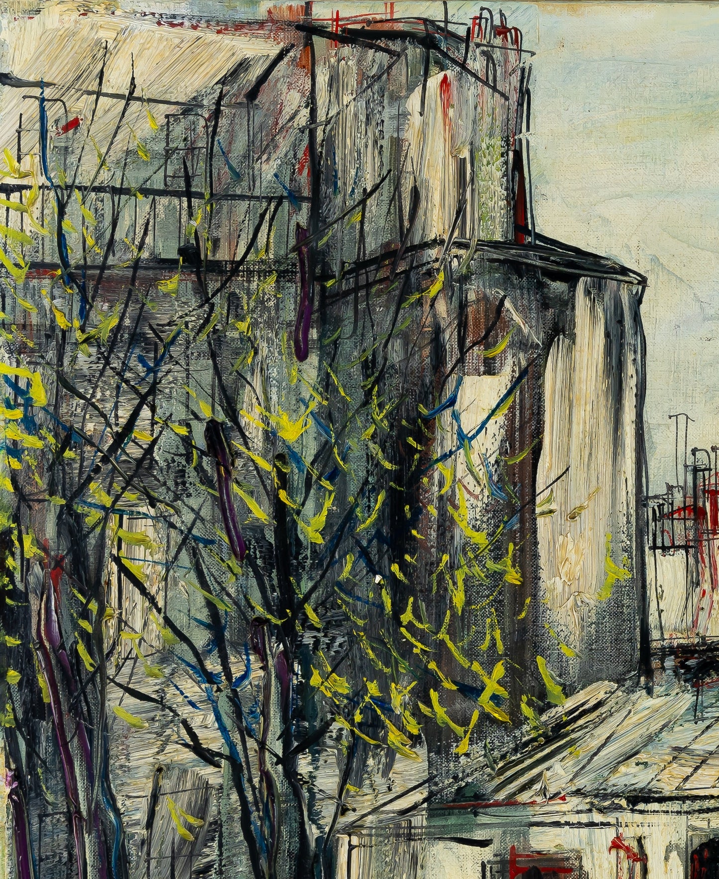 Michel Marie POULAIN : Rue de Montmartre - Huile sur toile signée