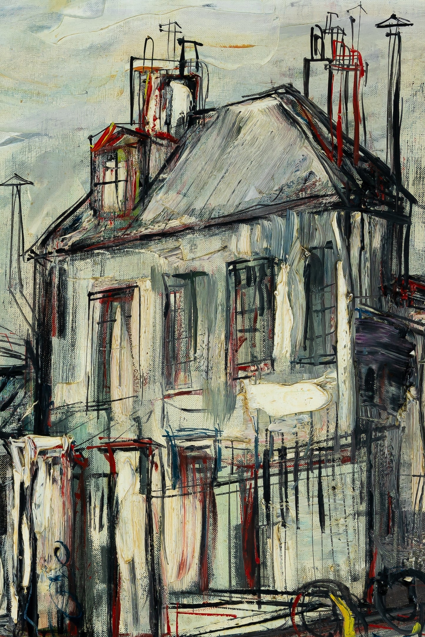 Michel Marie POULAIN : Rue de Montmartre - Huile sur toile signée