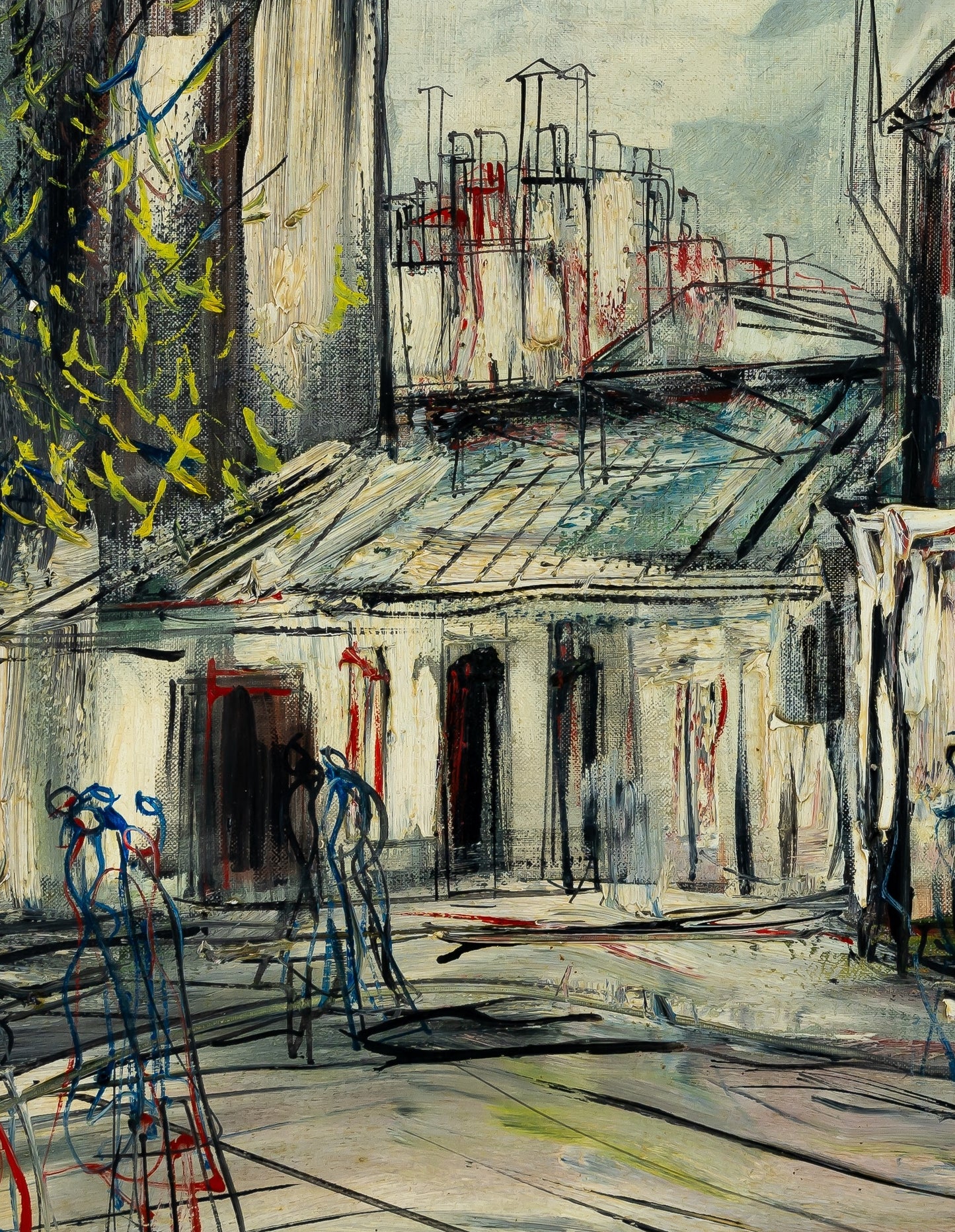 Michel Marie POULAIN : Rue de Montmartre - Huile sur toile signée
