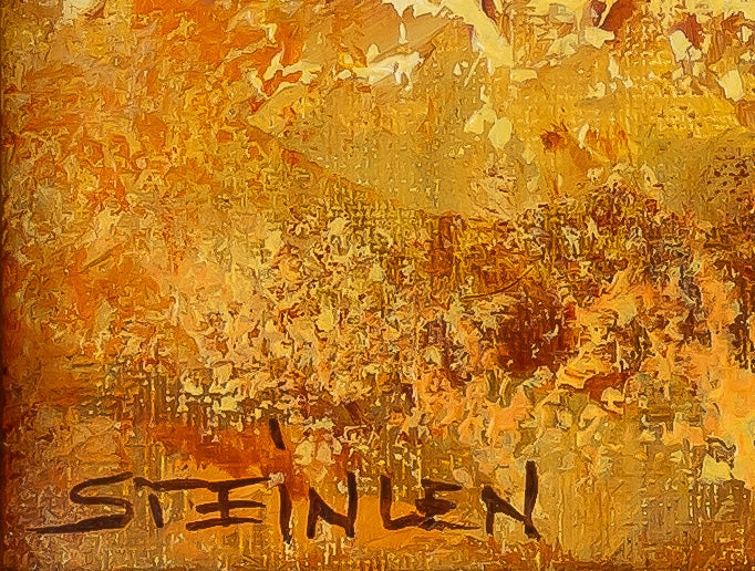 Aimé Daniel STEINLEN : Le pont levis - Huile sur toile signée