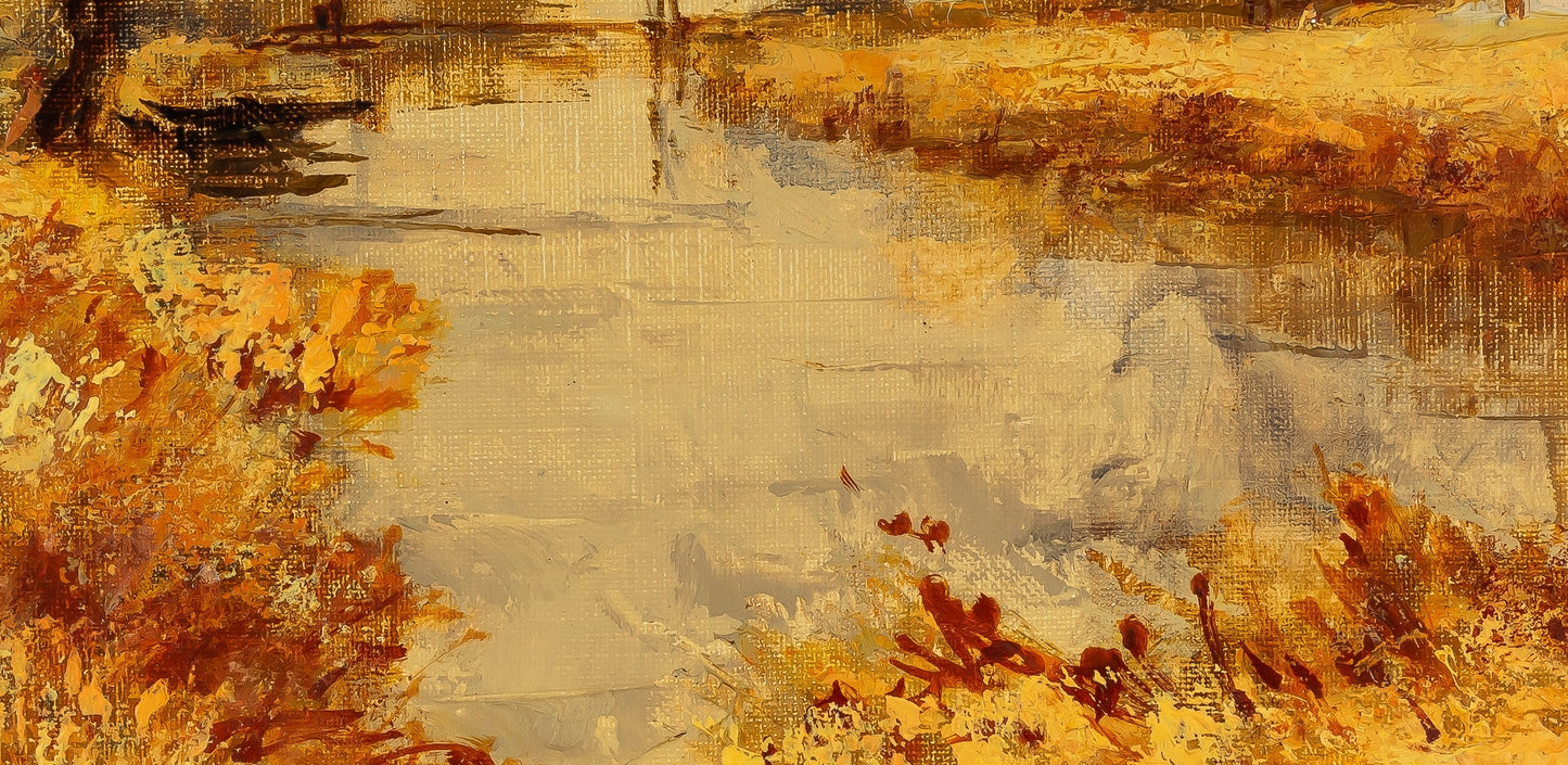 Aimé Daniel STEINLEN : Le pont levis - Huile sur toile signée