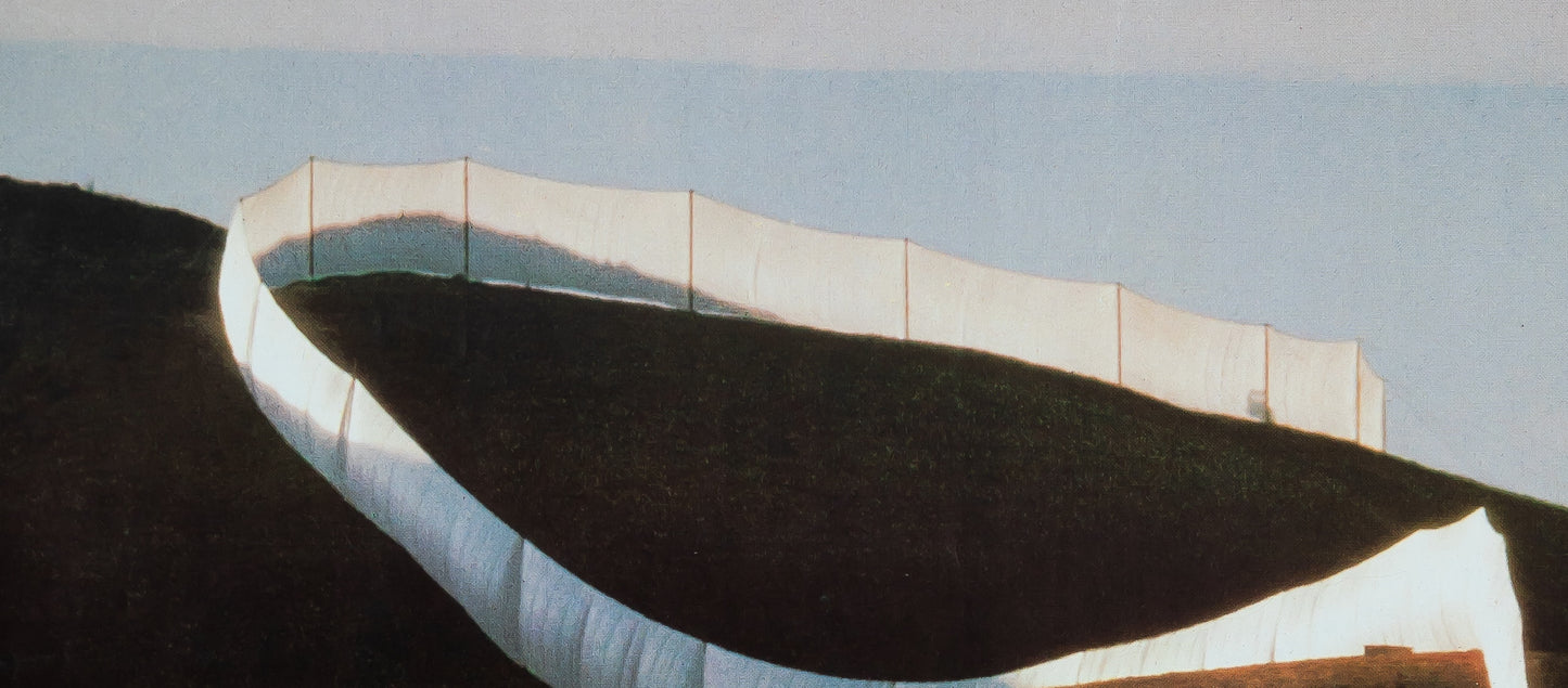 CHRISTO : Running Fence California - Affiche originale en couleurs