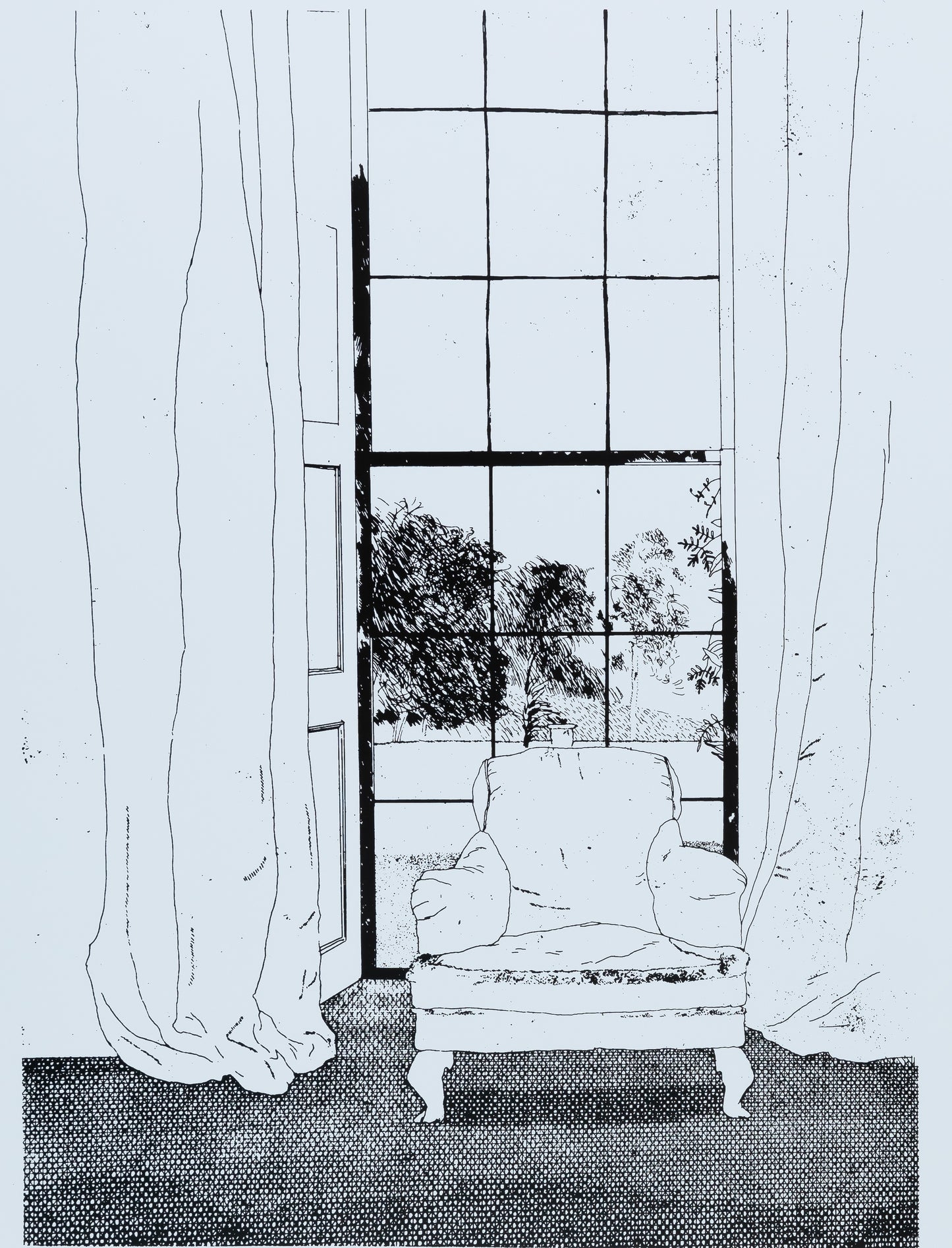 David HOCKNEY : A travers la fenêtre - Affiche originale