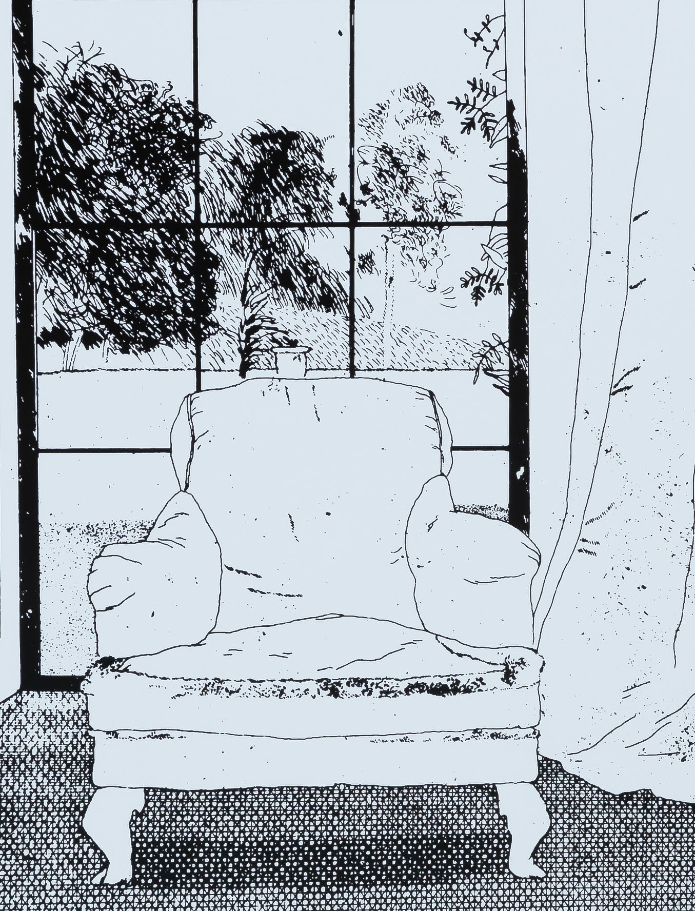 David HOCKNEY : A travers la fenêtre - Affiche originale