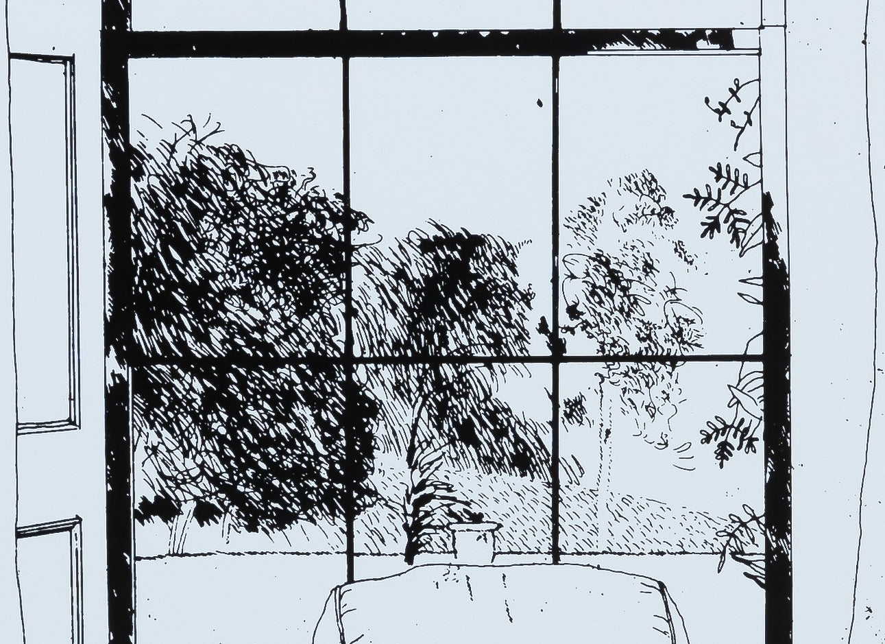 David HOCKNEY : A travers la fenêtre - Affiche originale