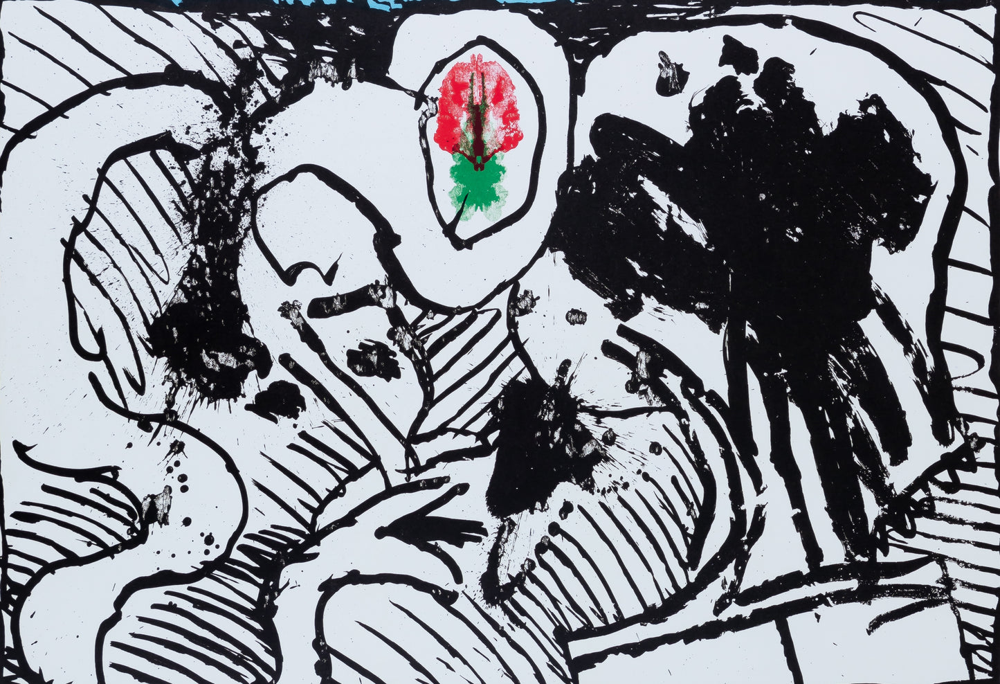 Pierre ALECHINSKY : Formes et fleur - Affiche originale signée