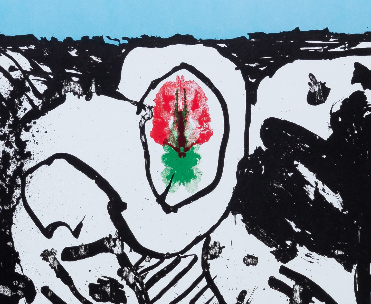 Pierre ALECHINSKY : Formes et fleur - Affiche originale signée