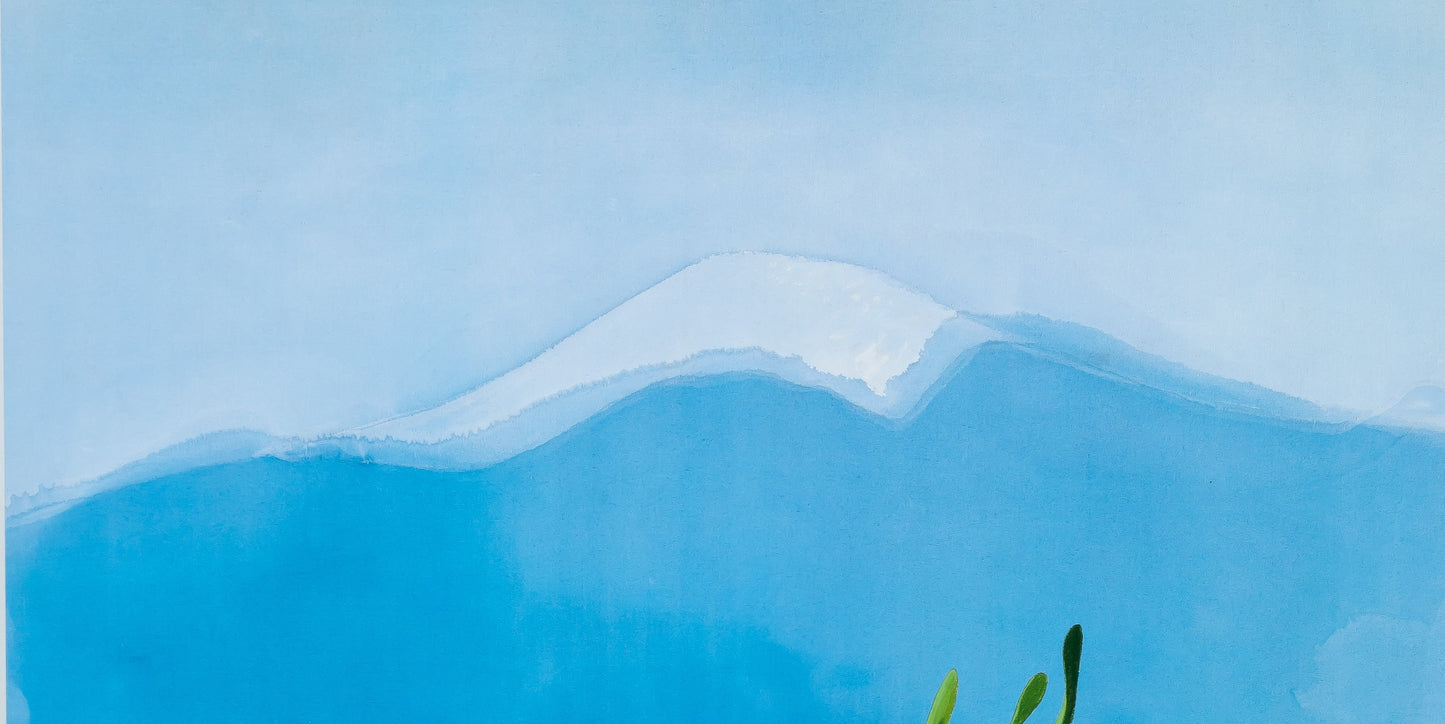 David HOCKNEY : Mont Fuji and Flowers - Affiche originale en couleurs