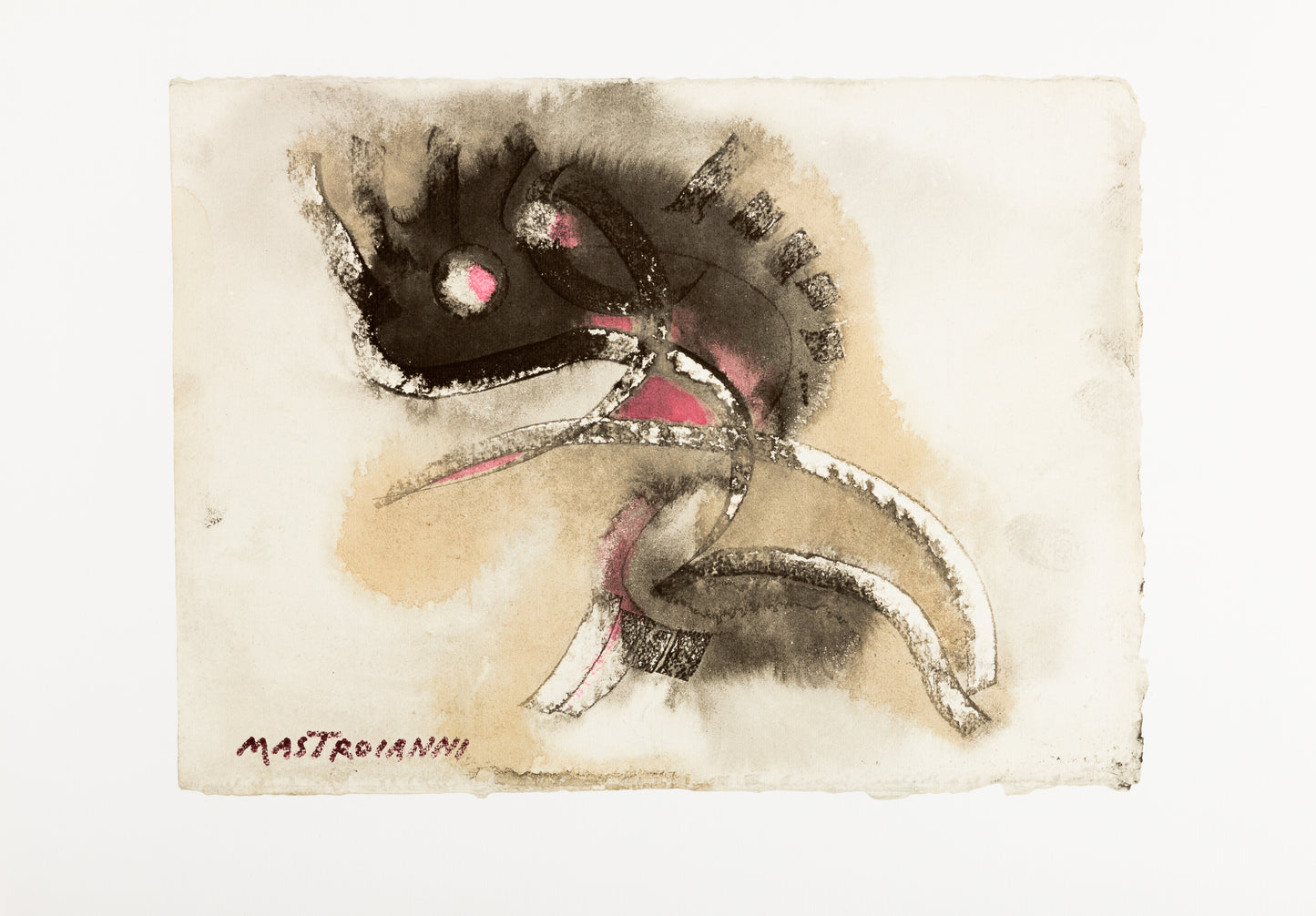 Umberto MASTROIANNI: Quimera nocturna, litografía firmada