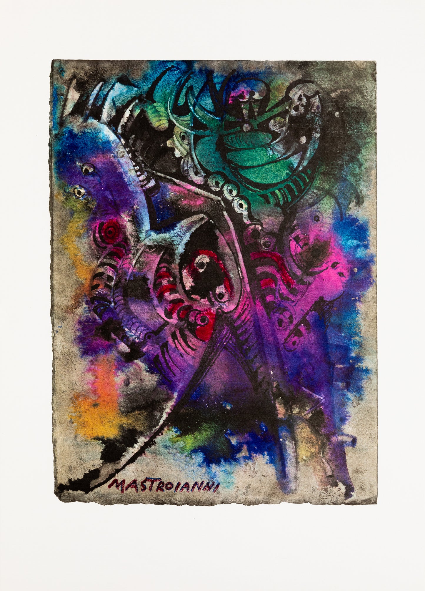 Umberto MASTROIANNI : Nocturne en rose - Lithographie signée