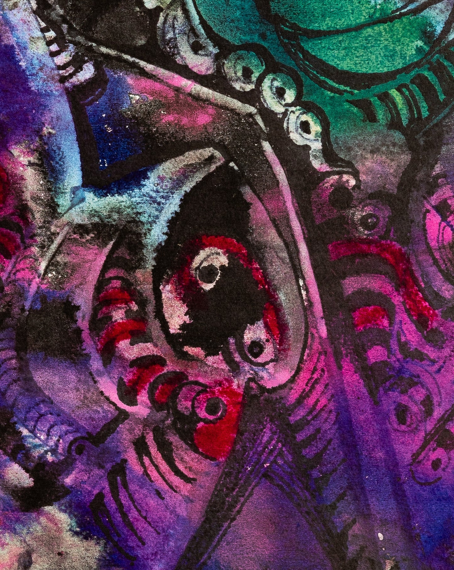 Umberto MASTROIANNI : Nocturne en rose - Lithographie signée