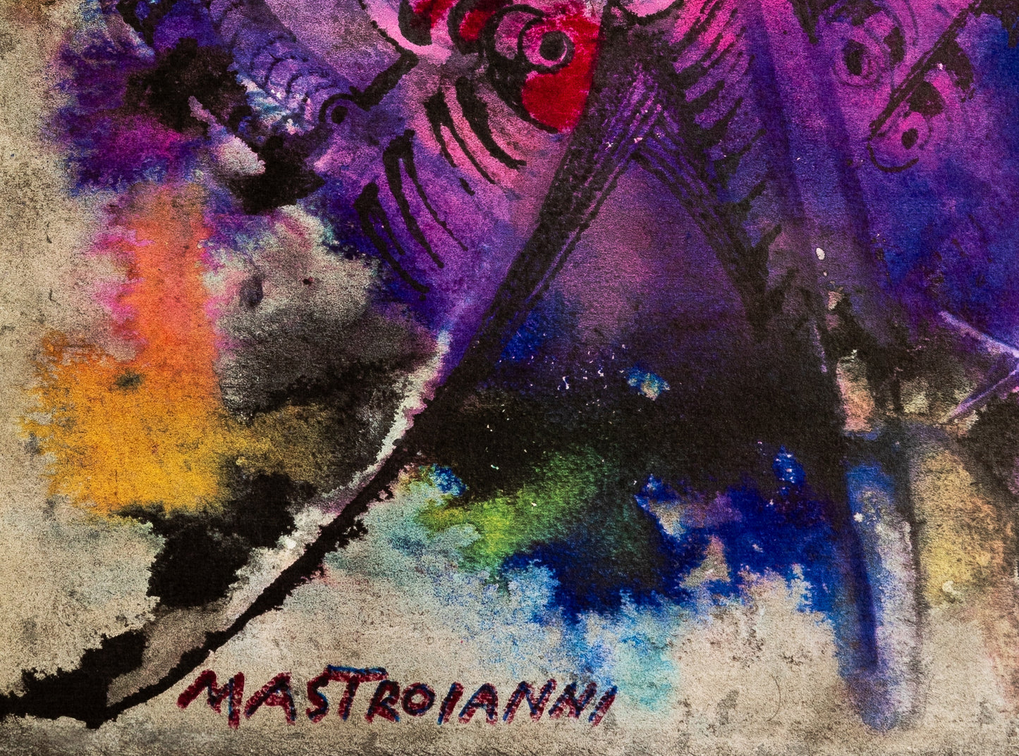 Umberto MASTROIANNI : Nocturne en rose - Lithographie signée