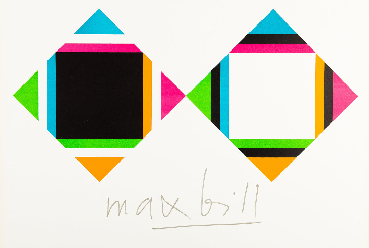 Max BILL : Composition géométrique - Lithographie originale signée