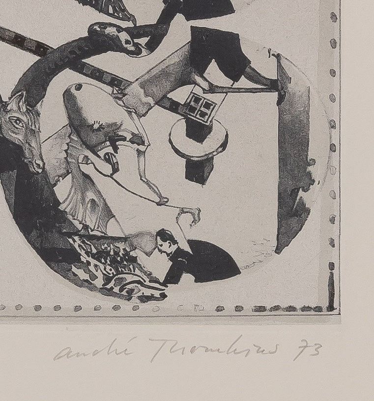 André THOMKINS : Quadroculiste - Aquatinte originale signée