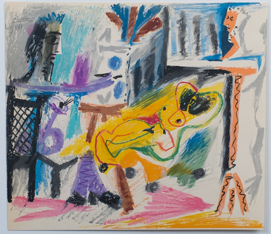 Pablo PICASSO : Le peintre et son modèle - Lithographie signée