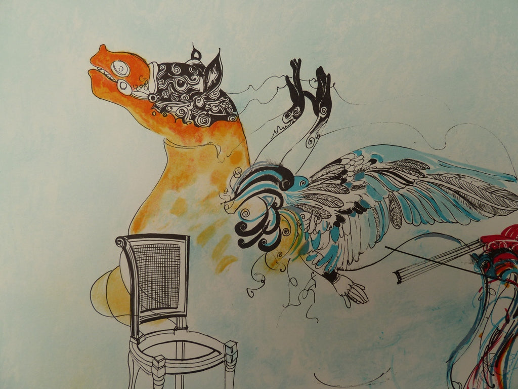 François BOUCHEIX : Le Carnaval Surréaliste - Lithographie originale signée