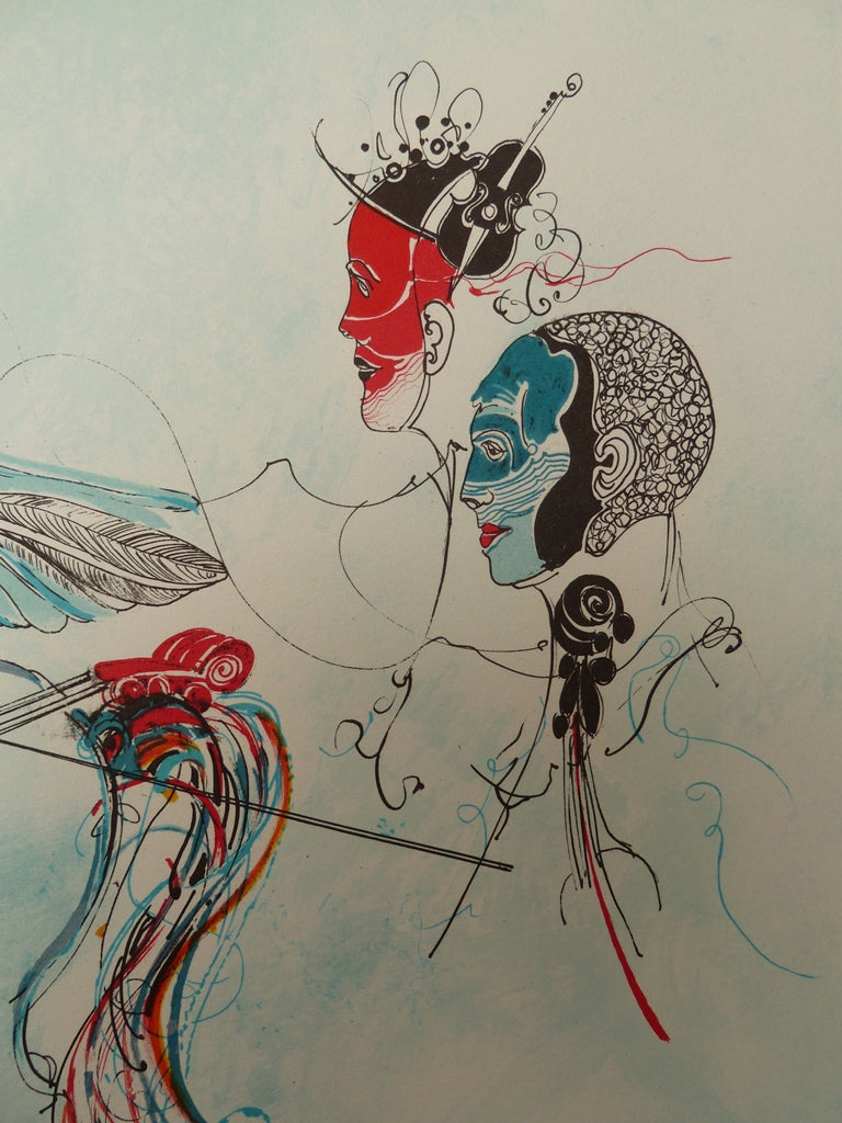François BOUCHEIX : Le Carnaval Surréaliste - Lithographie originale signée