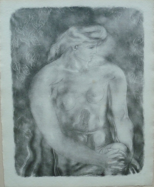 Georges BRAQUE : Modèle nu aux feuilles - Lithographie originale signée