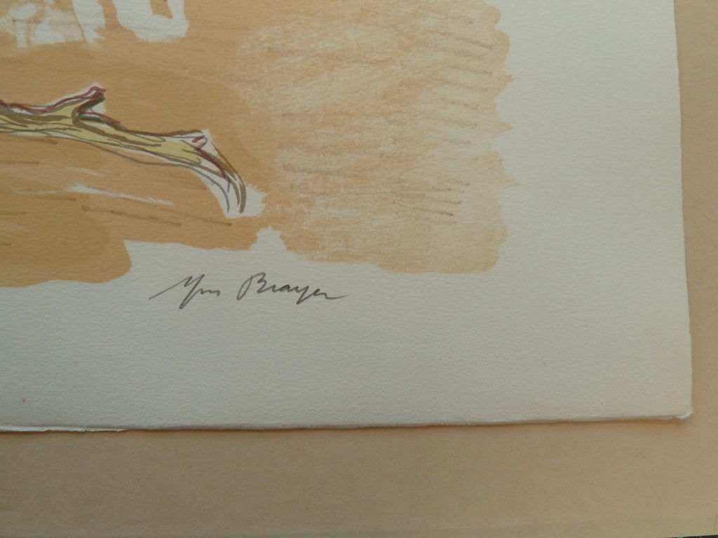 Yves BRAYER : Barque au petit Rhône- Lithographie originale signée