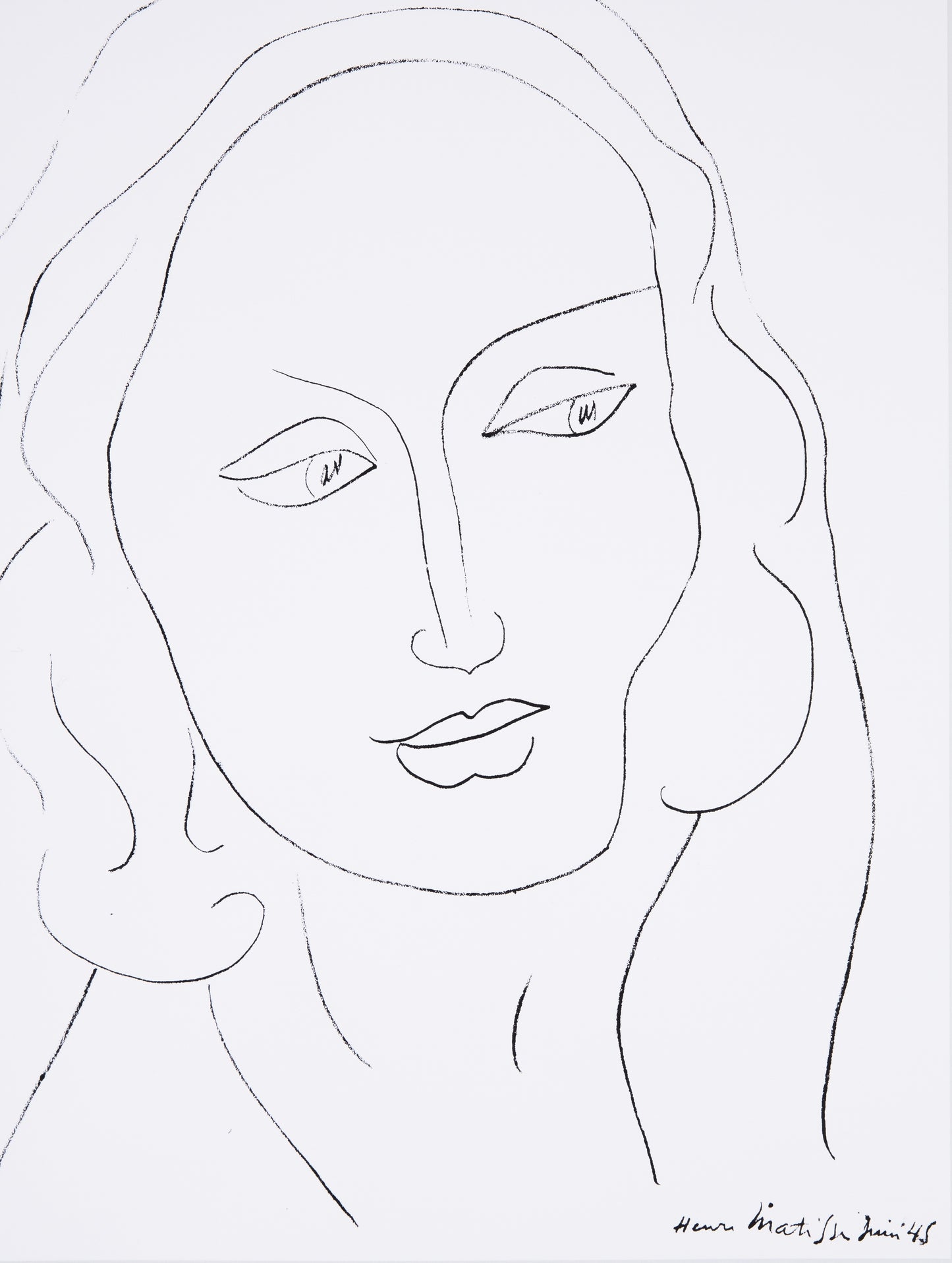 Henri MATISSE : Grande tête de femme - Affiche signée