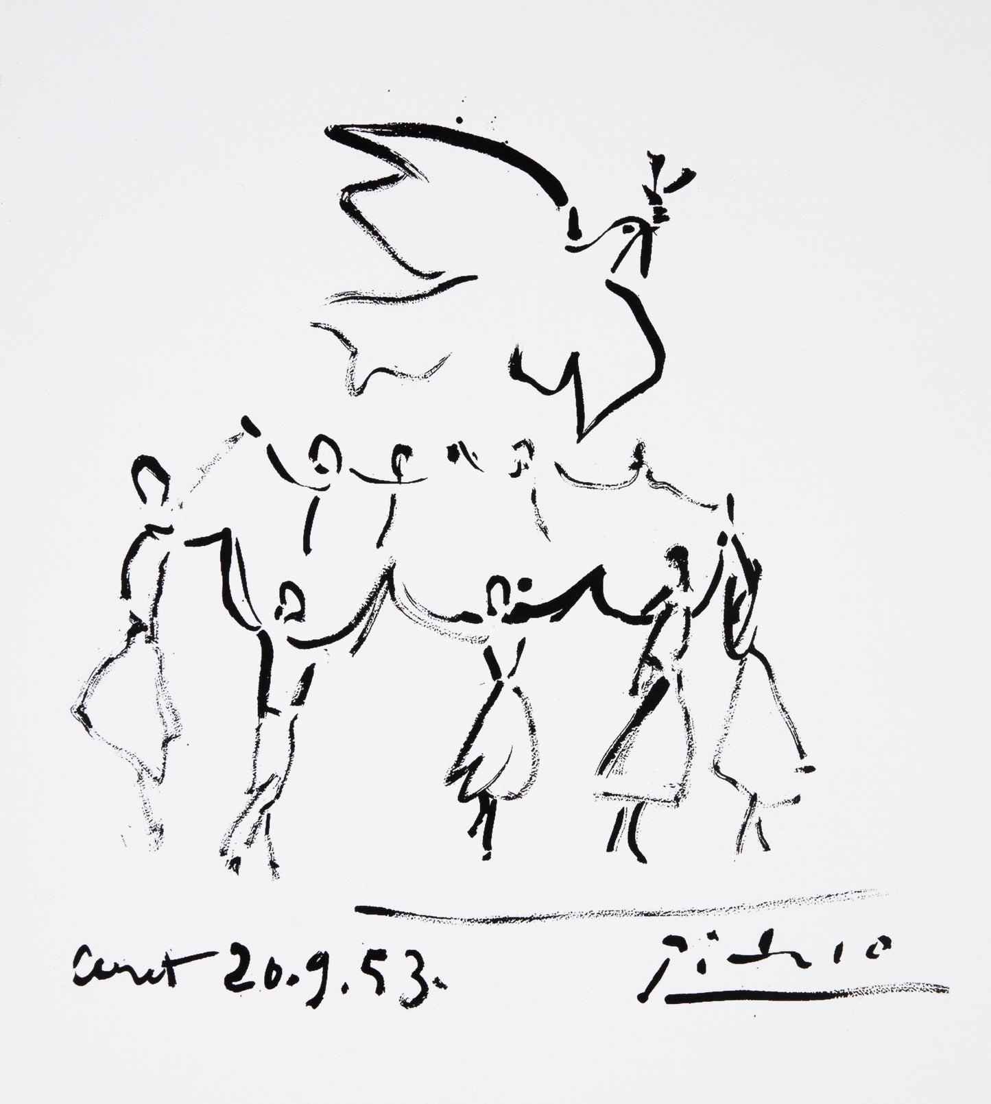 Pablo PICASSO : Sardane de la paix - Lithographie signée