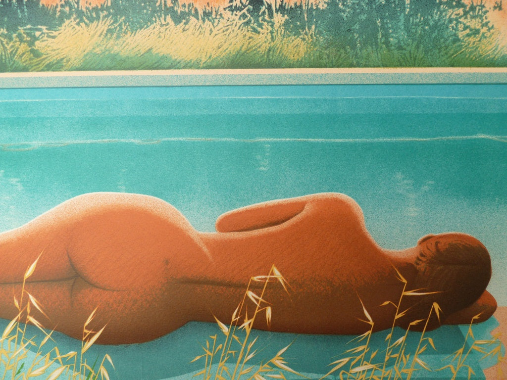 Daniel SCIORA : Nu autour de la piscine - Lithographie originale signée