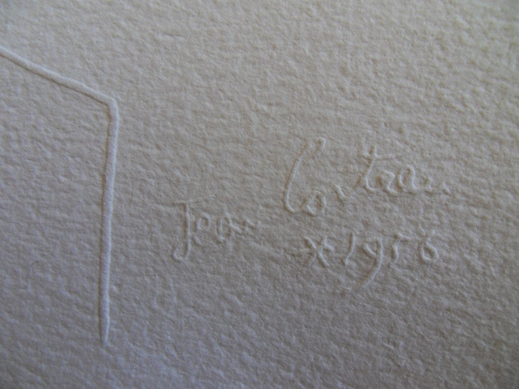 Jean COCTEAU : Profil d'homme - Gravure signée