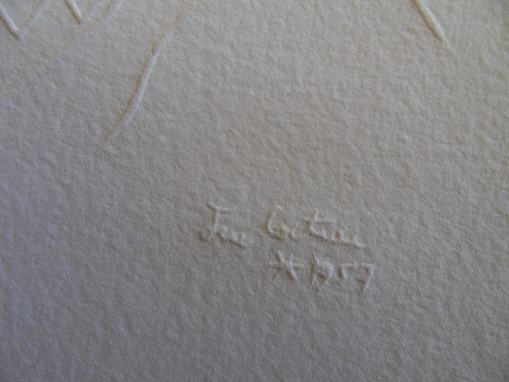 Jean COCTEAU : Le chevalier - Gravure signée
