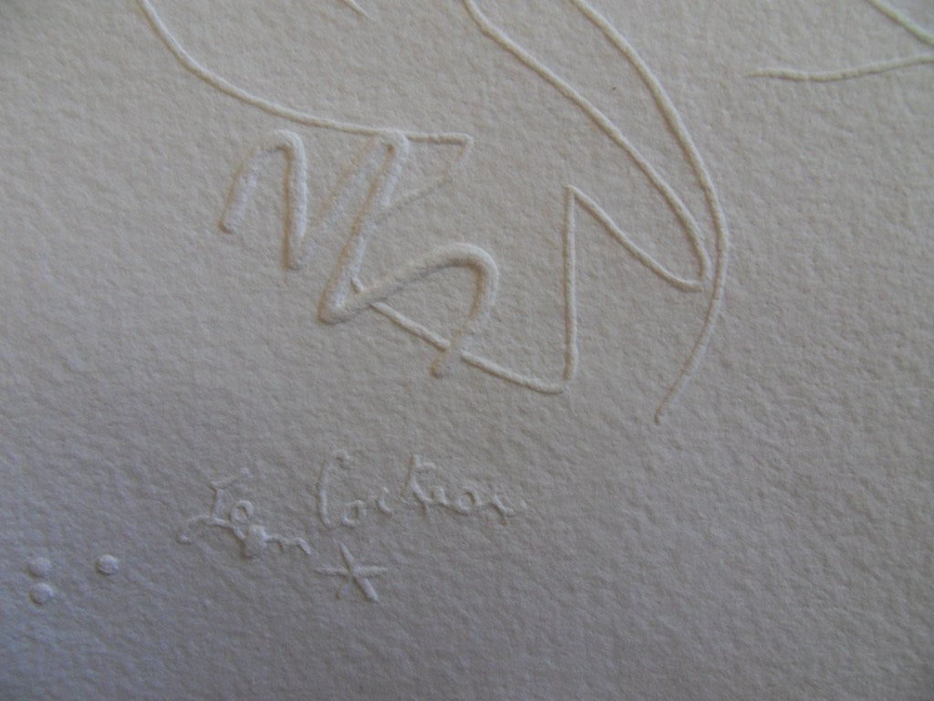 Jean COCTEAU : Couple amoureux - Gravure signée