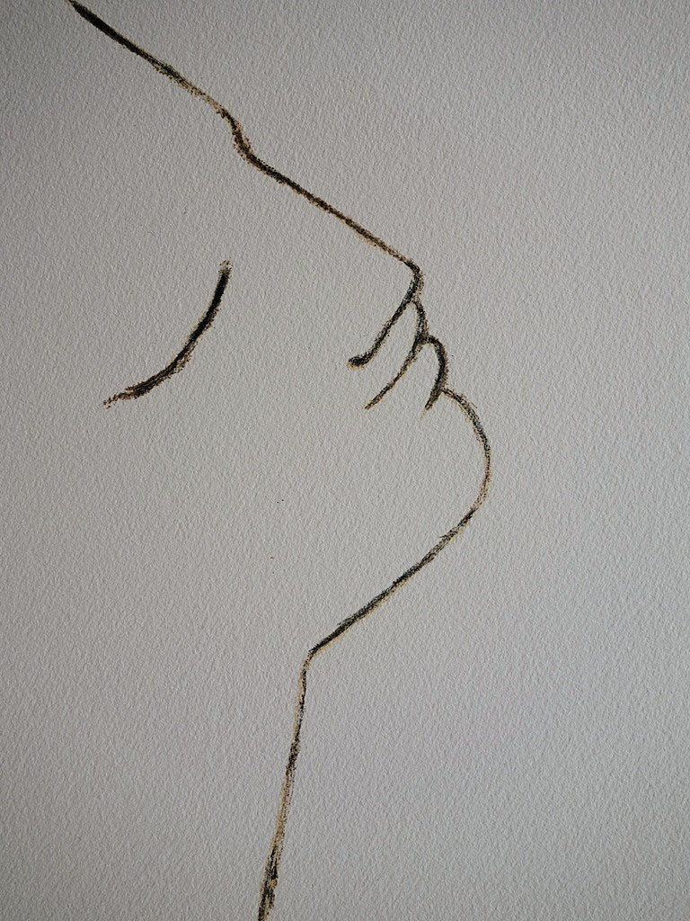 Jean COCTEAU : Profil de rêveur - Lithographie signée