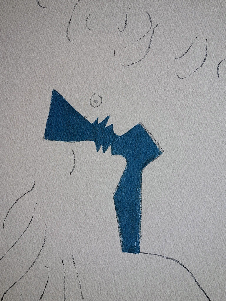 Jean COCTEAU : Baiser sur fond d’Azur - Lithographie signée