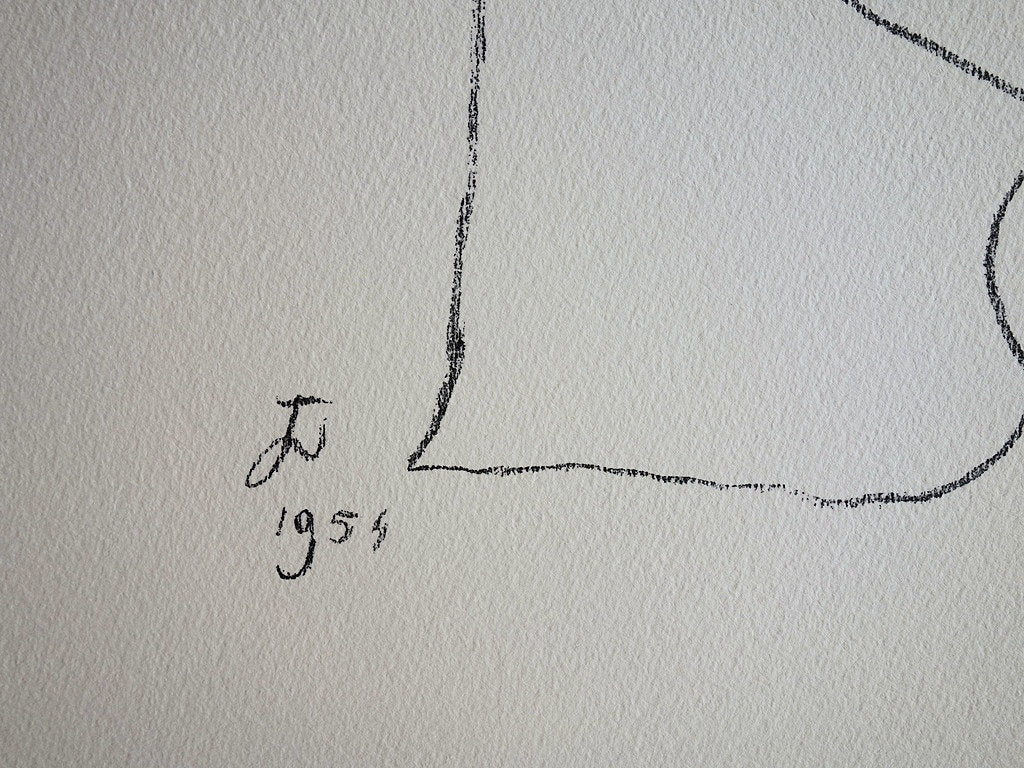 Jean COCTEAU : Visages entremêlés - Lithographie signée