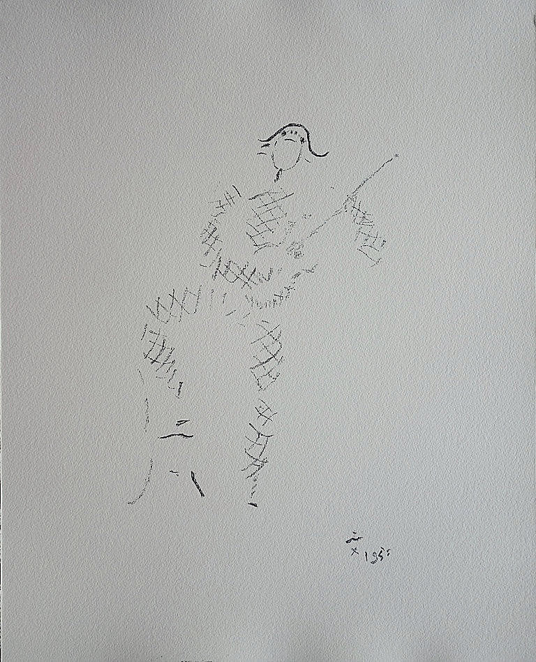 Jean COCTEAU : Arlequin à la guitare - Lithographie signée