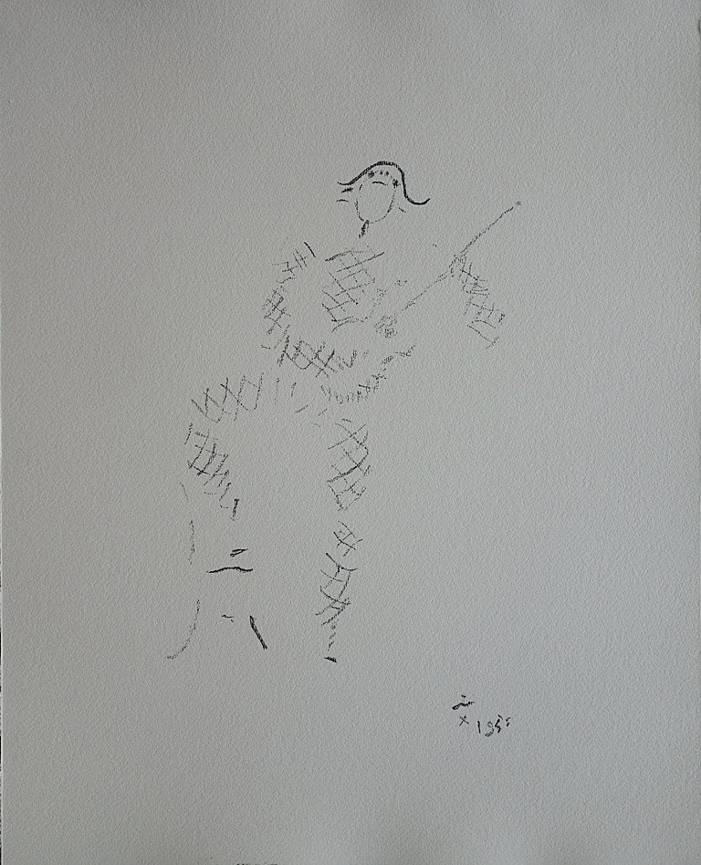 Jean COCTEAU : Arlequin à la guitare - Lithographie signée
