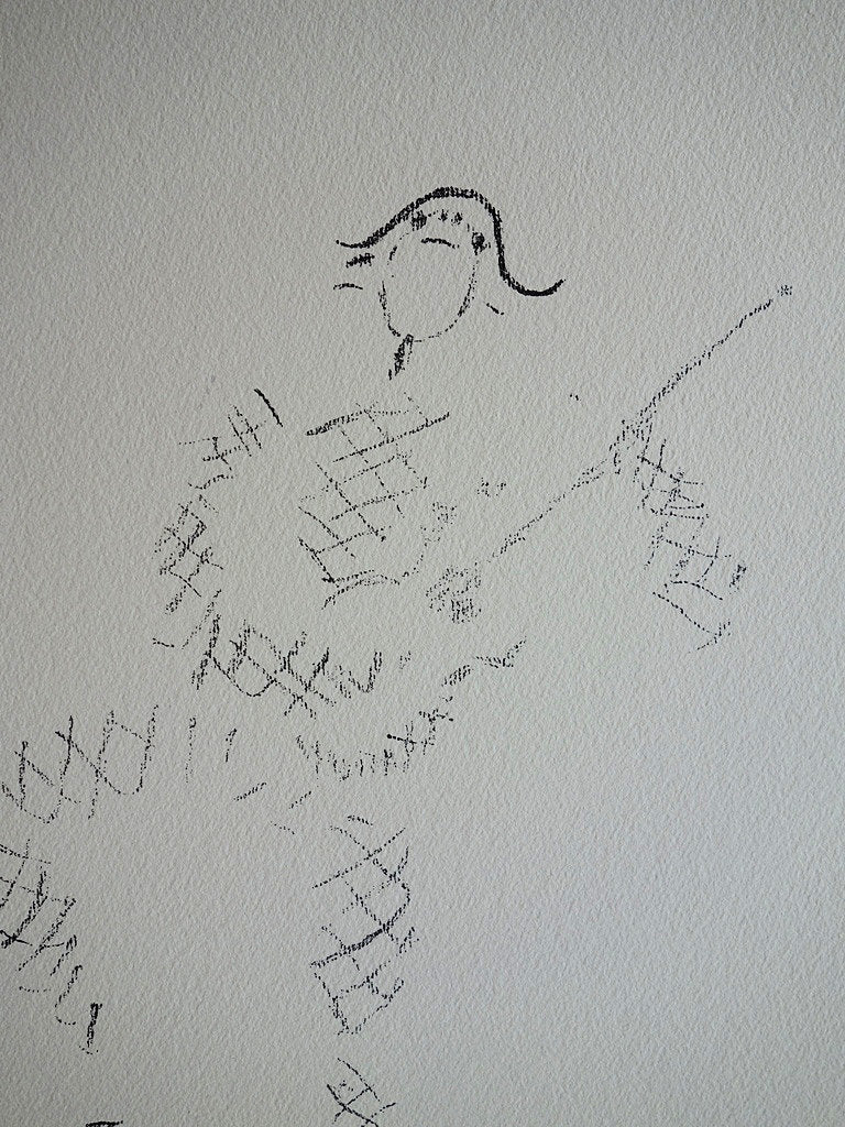 Jean COCTEAU : Arlequin à la guitare - Lithographie signée