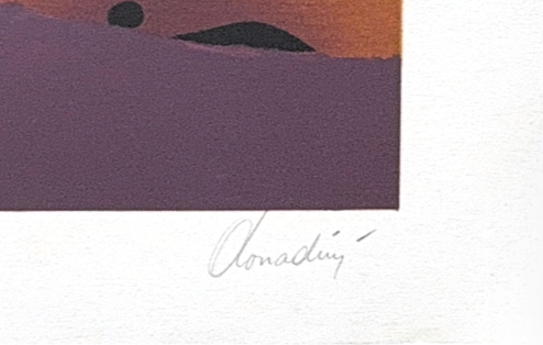 Jean Paul DONADINI : Cygnes en harmonie - Lithographie Originale Signée